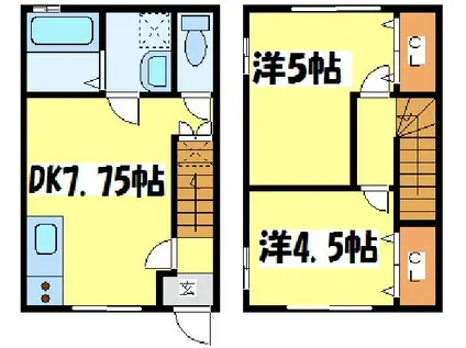 ローサ菊池西寺(2DK/1階)の間取り写真