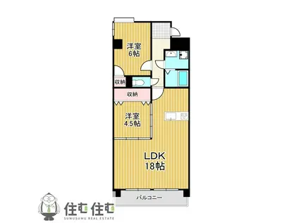 メゾン・ド・ローブ(2LDK/2階)の間取り写真