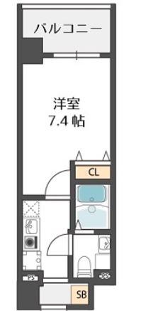 ベルトピア門口(1K/10階)の間取り写真
