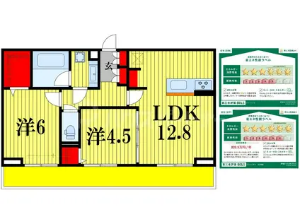 フリージア II(2LDK/3階)の間取り写真