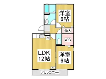 ロイヤルガーデン稲里C棟(2LDK/1階)の間取り写真