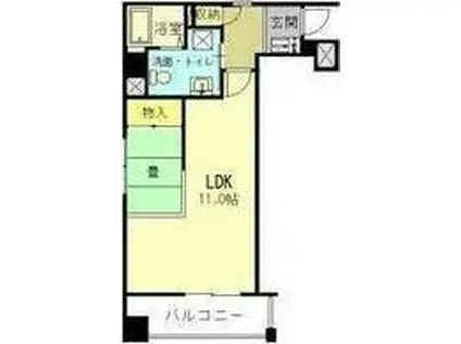 ロハス江坂(1LDK/7階)の間取り写真