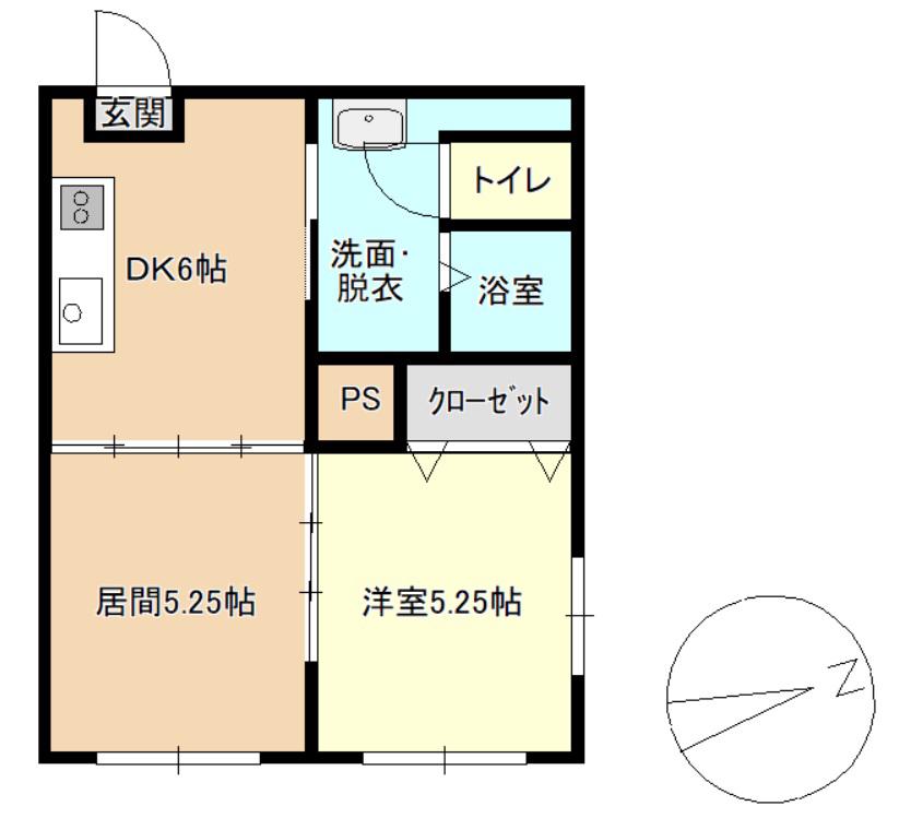 シティハイツ銀杏(2DK/5階)の間取り写真