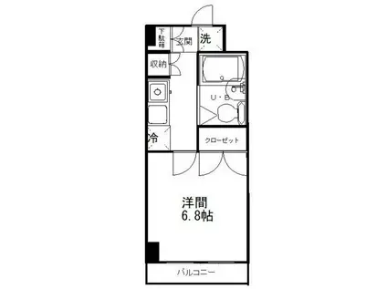 ホワイトリヴィエール(1K/3階)の間取り写真