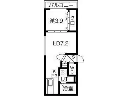 CHIARO琴似(1LDK/4階)の間取り写真