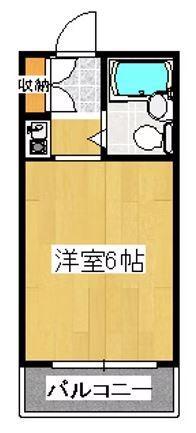 アルファ宮脇町(ワンルーム/4階)の間取り写真