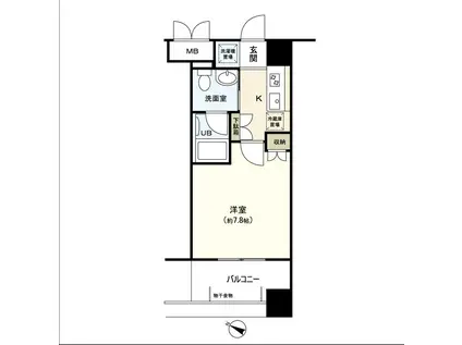 レジデンス片平(1K/8階)の間取り写真