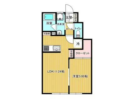 星の指輪(1LDK/1階)の間取り写真