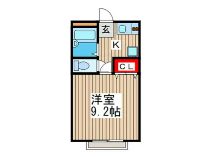 アムール石橋(1K/2階)の間取り写真