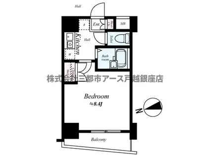 ソアブール品川戸越駅前(1K/4階)の間取り写真