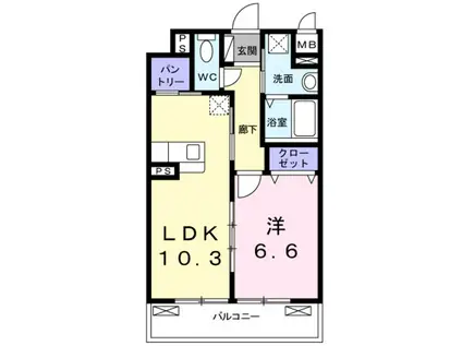 ザ レジデンス 京都・東(1LDK/4階)の間取り写真