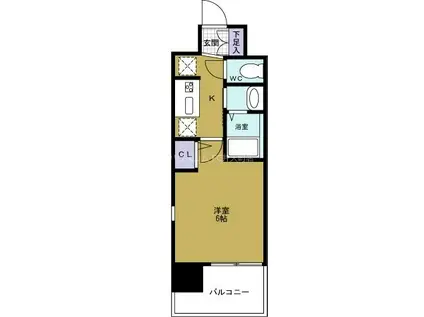 EC難波ウエスト-SIDEVIIグローブ(1K/6階)の間取り写真