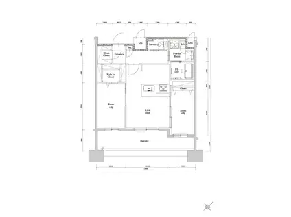 エンクレスト博多駅南GRACE(2LDK/11階)の間取り写真