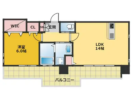 FIRST RESIDENCE SAKAE(1LDK/15階)の間取り写真