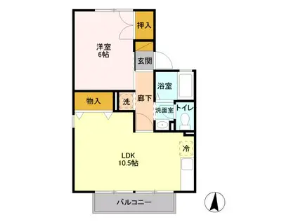 セジュール砥上A(1LDK/2階)の間取り写真