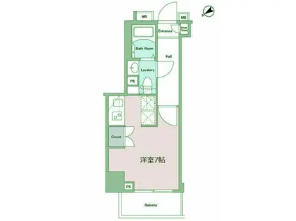 ログ武蔵小山(ワンルーム/4階)の間取り写真