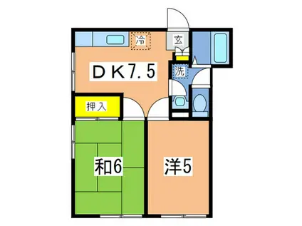 ラ・カステヤーナ(2DK/1階)の間取り写真