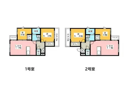 メゾンクレール(2LDK/3階)の間取り写真