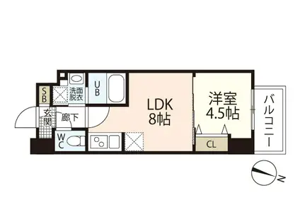 S-RESIDENCE広島駅イースト(1LDK/5階)の間取り写真