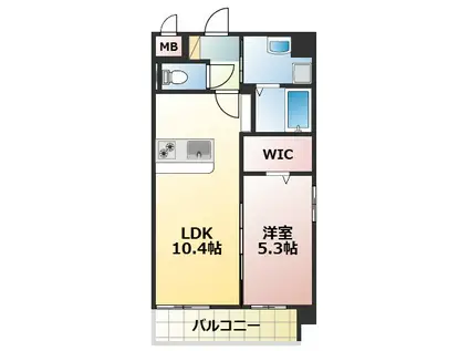 LINABELL(1LDK/6階)の間取り写真