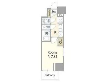 エスリード上前津セレーノ(1K/2階)の間取り写真