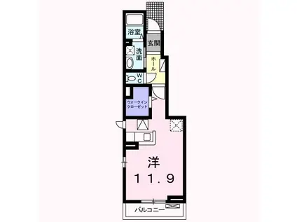 チェリーガーデン(ワンルーム/1階)の間取り写真