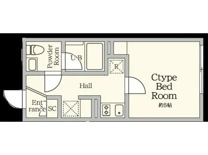 AGRACES北新宿II(1K/3階)の間取り写真