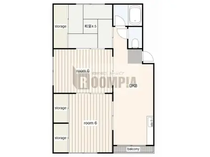 朝霧ビル(3DK/4階)の間取り写真