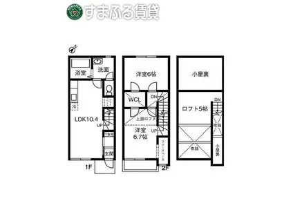 CASPI(2LDK/1階)の間取り写真