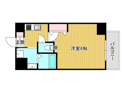 セオリー難波パレ(1K/4階)の間取り写真