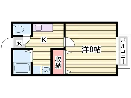 フォレストセブン(1K/1階)の間取り写真