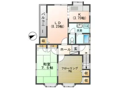 パインヒル(2LDK/2階)の間取り写真