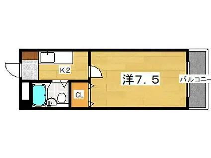 マルエスマンション(1K/2階)の間取り写真