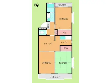 ガーデンタウンフジ(3DK/3階)の間取り写真