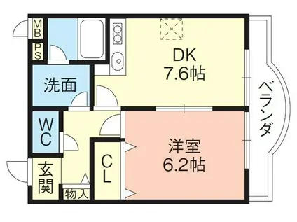 メゾン紀三井寺II(1DK/3階)の間取り写真