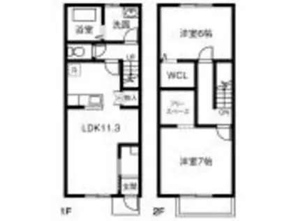 MAISONETTE LAND 宇治 A(2LDK/1階)の間取り写真