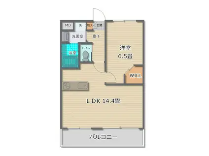 グリーンバレー五番館(1LDK/3階)の間取り写真
