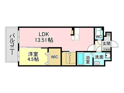 THE STAGE紅梅(1LDK/5階)の間取り写真