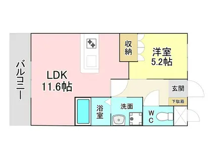 ビューステージ(1LDK/5階)の間取り写真