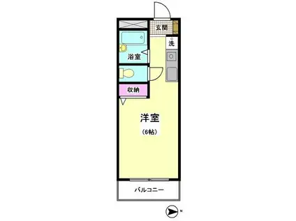 サウスヴィレッジ(ワンルーム/3階)の間取り写真