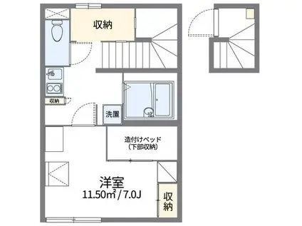 レオパレスきょうでん(1K/2階)の間取り写真
