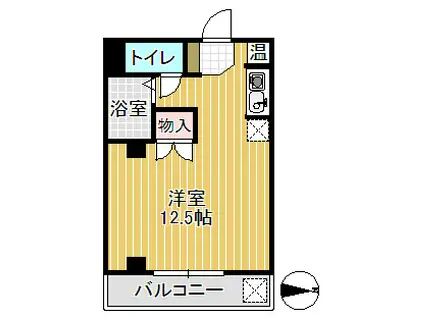 イサロッティ1(ワンルーム/2階)の間取り写真