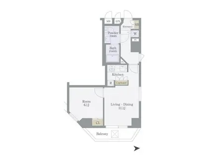 アルカーデンシティリンクス新宿(1LDK/4階)の間取り写真