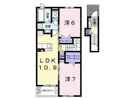 ノヴァ II(2LDK/2階)の間取り写真