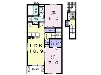 オリジン・ビレッジ(2LDK/2階)の間取り写真