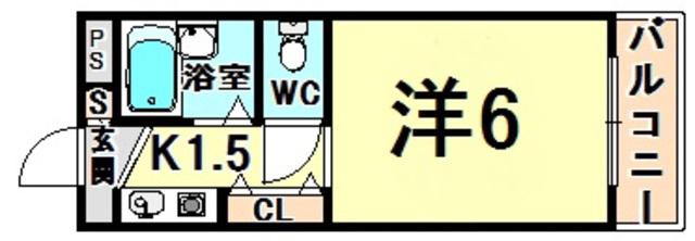 グランパレ塚口(ワンルーム/4階)の間取り写真