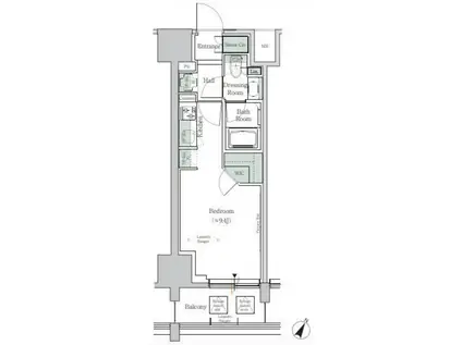 ONE ROOF RESIDENCE TAMACHI(ワンルーム/9階)の間取り写真