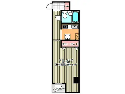 マンション西田(1K/3階)の間取り写真