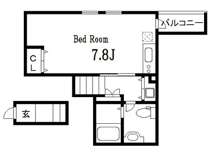 トリアーディ亀戸 アルテミス棟(ワンルーム/2階)の間取り写真