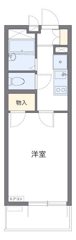 レオパレスパレス中田(1K/4階)の間取り写真